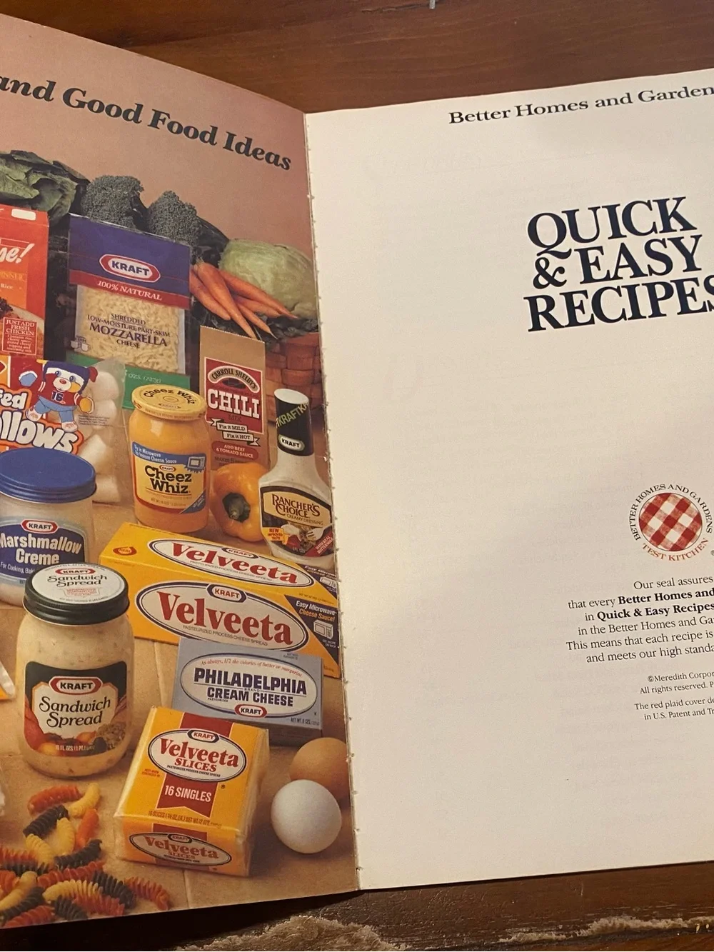 Better Homes And Gardens Quick & Easy Recipes Cookbook - Red Plaid Cover 1988